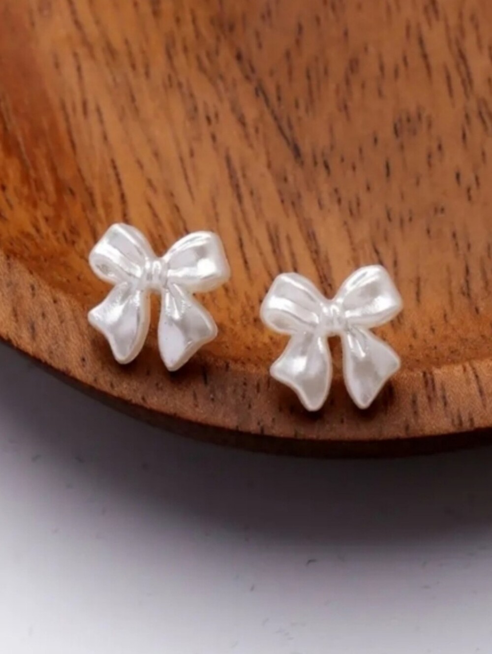 Elegant White Bow Earrings